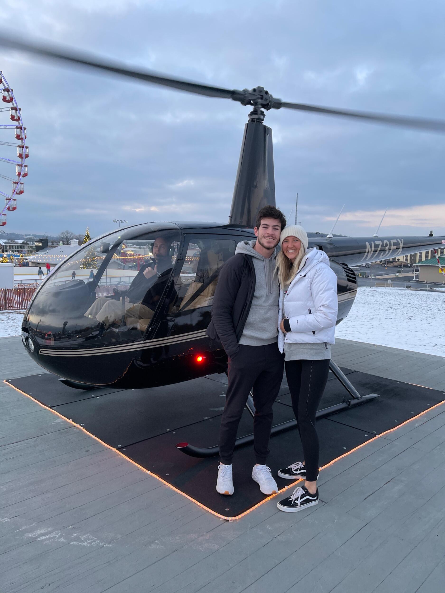 Karsten surprised Kaylee with a helicopter ride in Branson, MO
