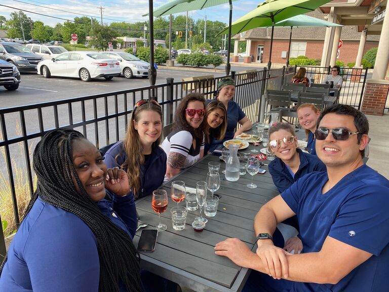Our first photo together ❤️ breakfast after work