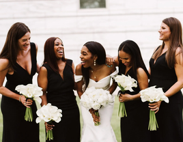 Bride with bridesmaids