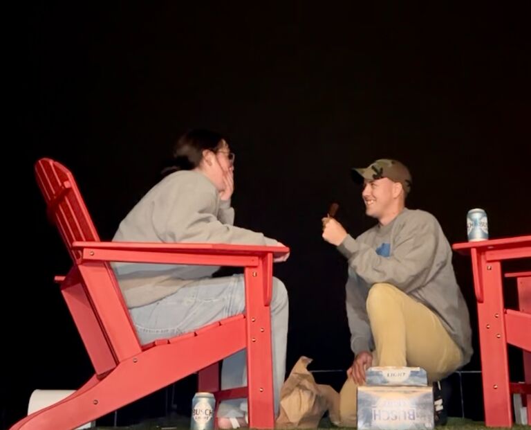 The night Ty proposed on top of the house boat.