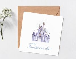 And they lived happily ever after... in light blue with detailed Disney castle graphic