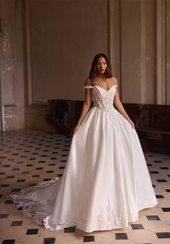 wedding dresses with a corset Shimmery Sheer Corset Tulle Beach Wedding Dress Heavenly Pink