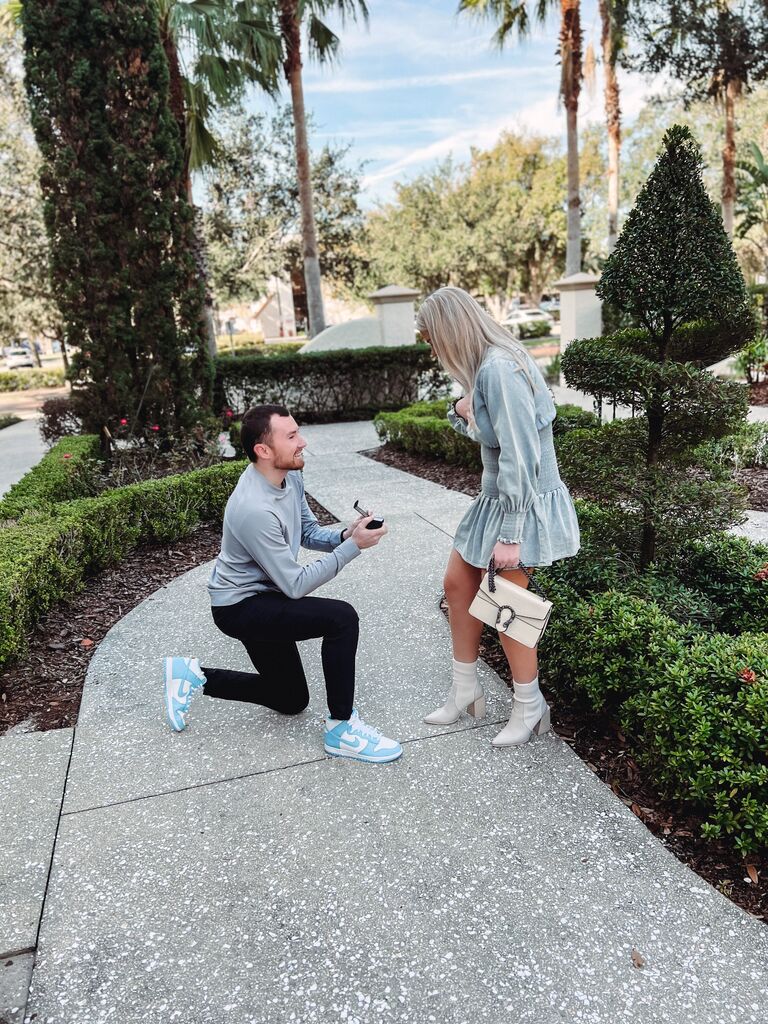 After 3 years of dating, Thomas popped the question at The Alfond Inn with all of their close friends and family 