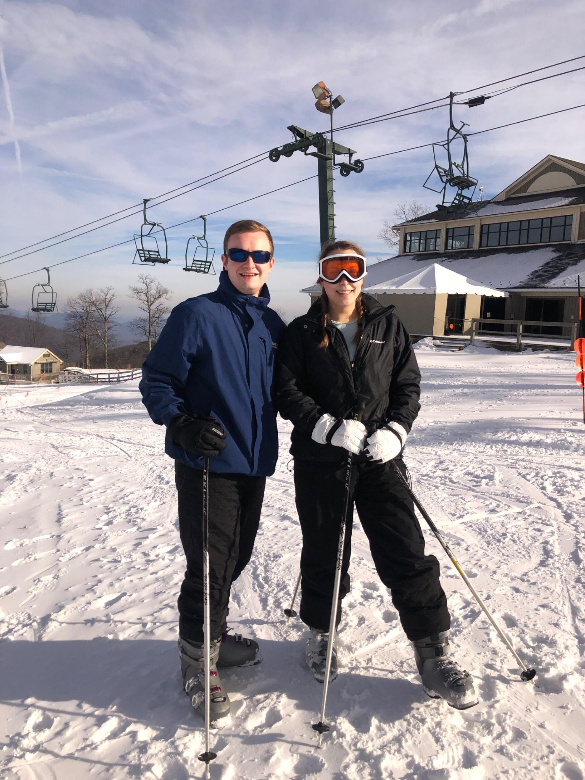 The first time Emily and Chris attempted to go skiing... no they did not make it down the mountain 