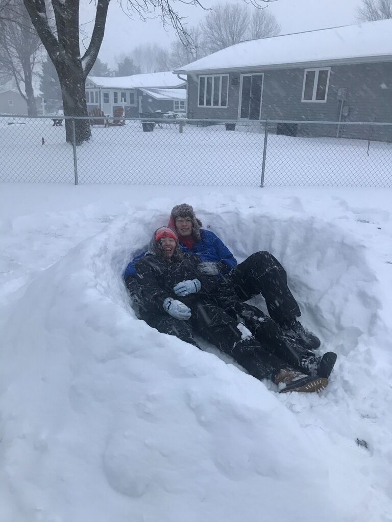 An attempt at building a snow fort!