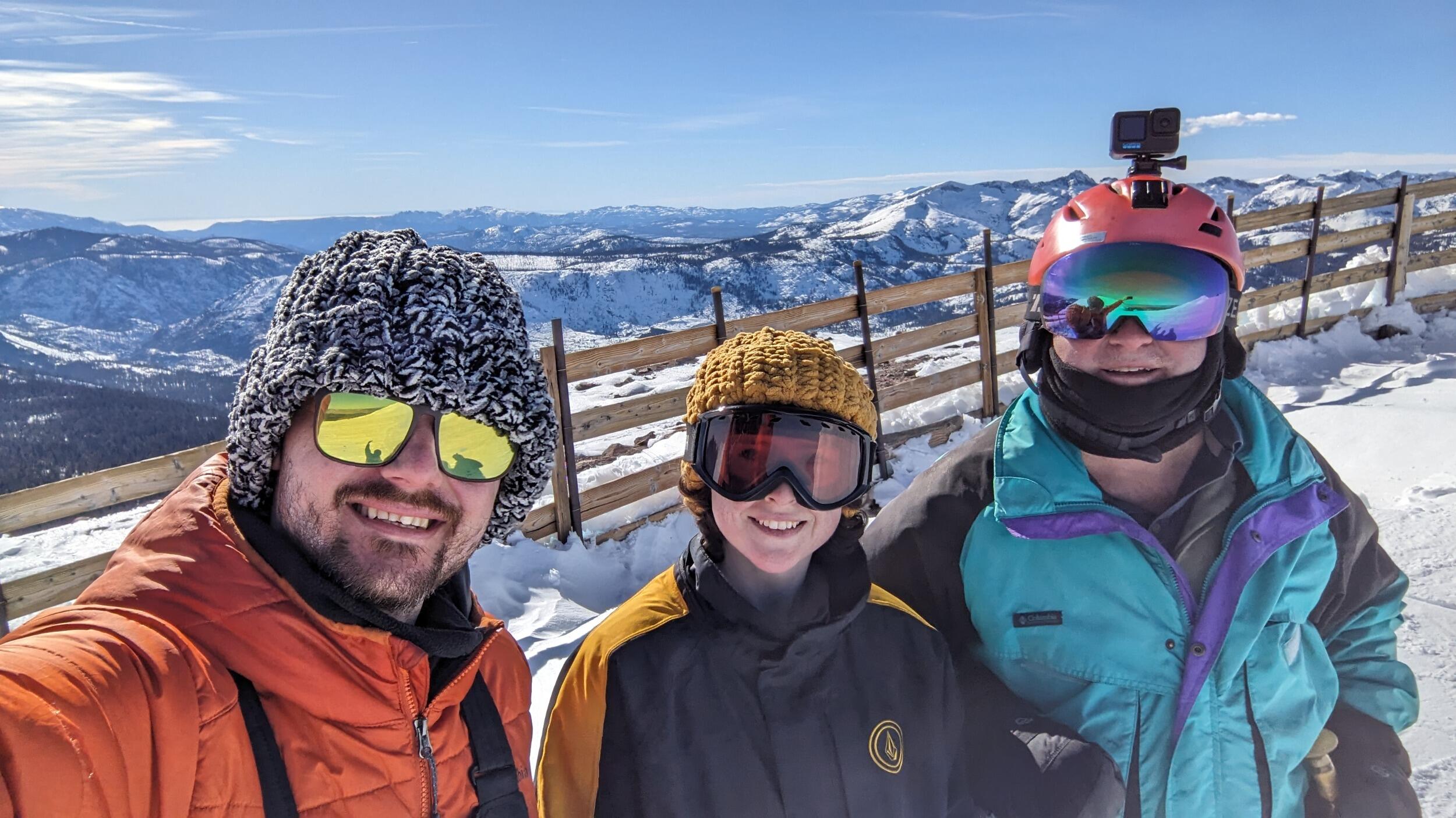 Back on the slopes after the holidays. Rosie got into crocheting this month, so we are now donning handmade beanies.