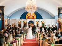 Traditional Greek Orthodox wedding ceremony.