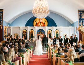 Traditional Greek Orthodox wedding ceremony.