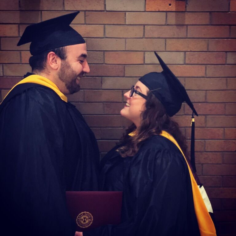 Graduated Grad School together. After surviving  grad school without killing each other, they both knew they were in it for the long haul. 