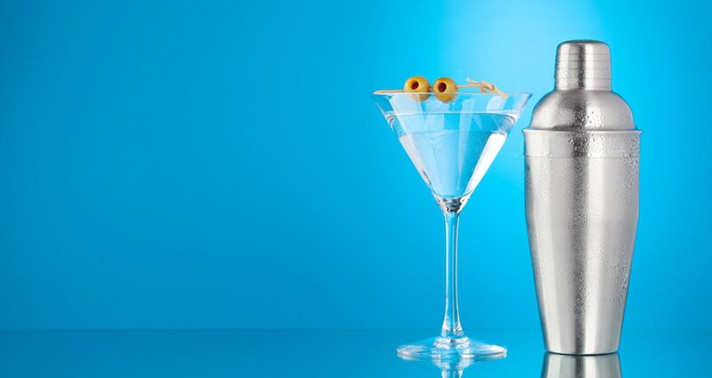 Martini Shaker and Glass