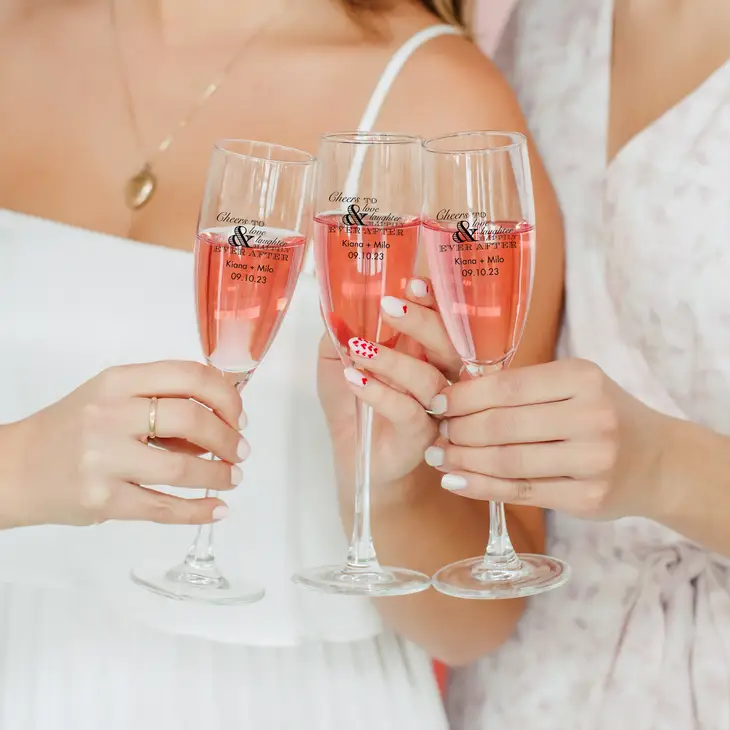 customized Stemmed Champagne Flutes