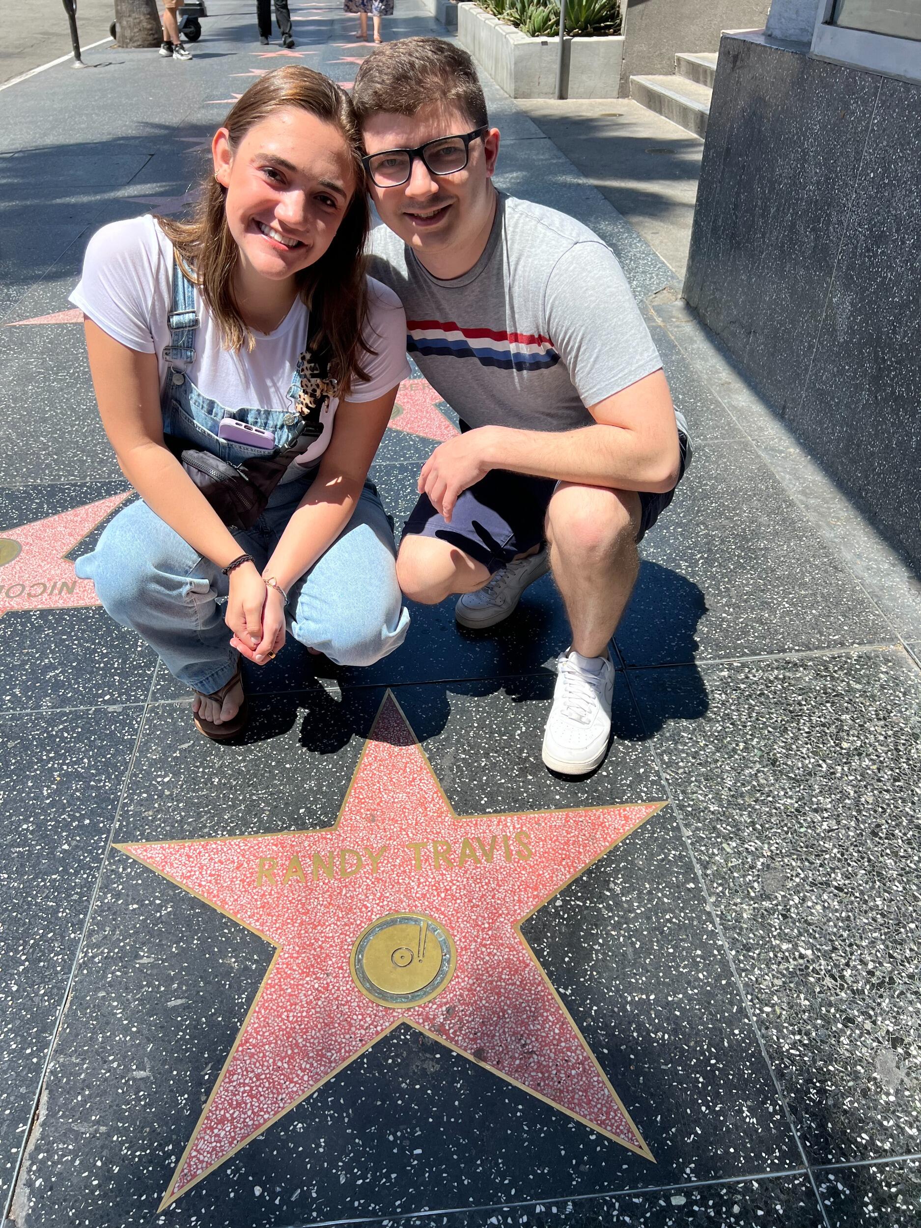 Marissa and David found Randy Travis along the Hollywood Walk of Fame. One of the founding songs of their relationship is Forever and Ever, Amen. 