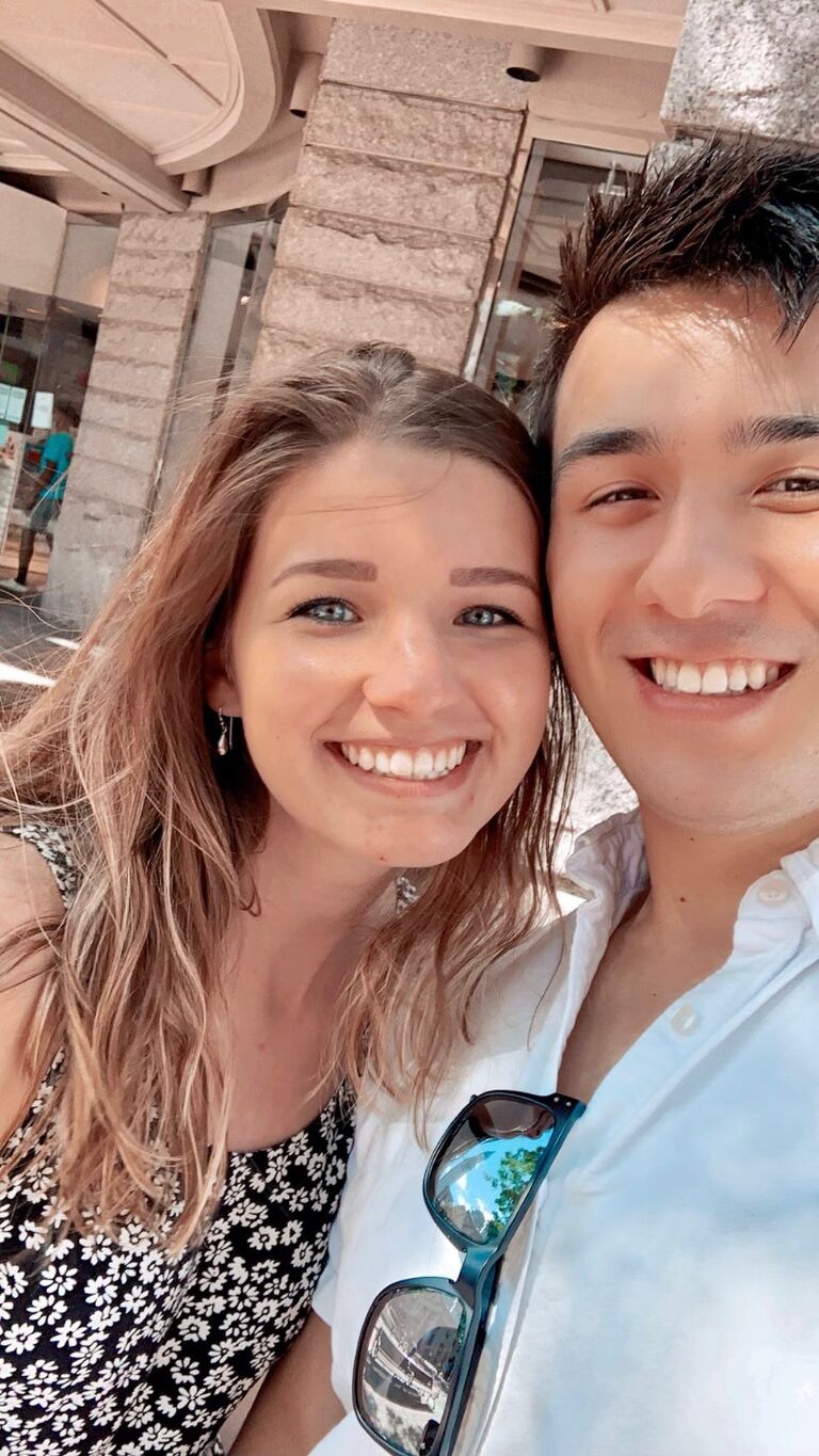 Adventuring at Faneuil Hall after moving to Boston when Tristan started med school