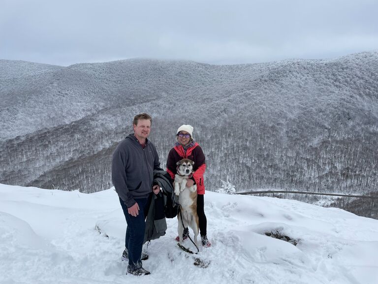 Winter, snowy hikes with Sparrow are one of our favorite things! 