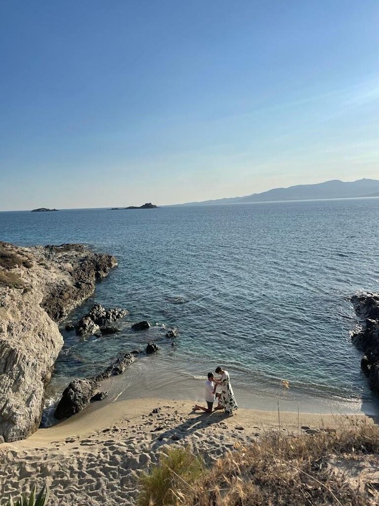 Beach proposal in Naxos, Greece