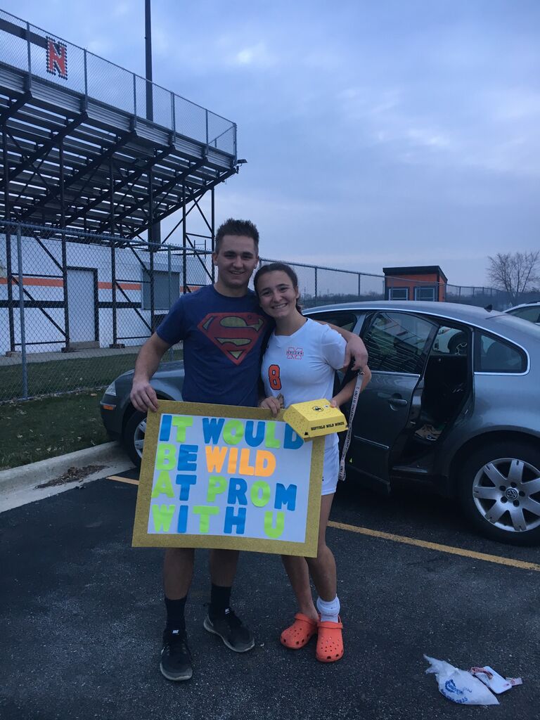 Prom!! Erik got extra ranch cups for my boneless wings :)
