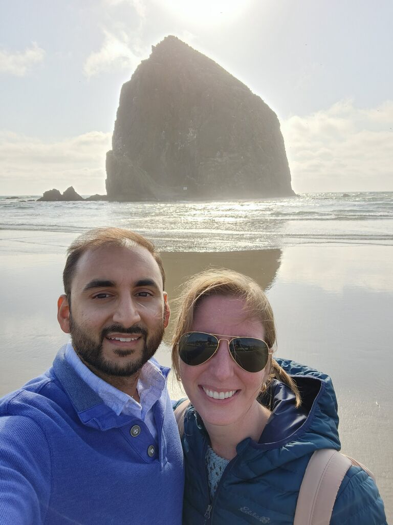 The Oregon Coast (Haystack Rock), one of our favorite places we have traveled to. Always thinking of when we will go back