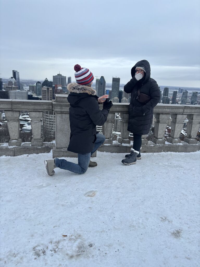 Aaron brings Kailey back to Mount Royal in Montreal with Kailey's Brothers. To her surprise, Aaron dropped down on a knee to ask her to be his Wife. 