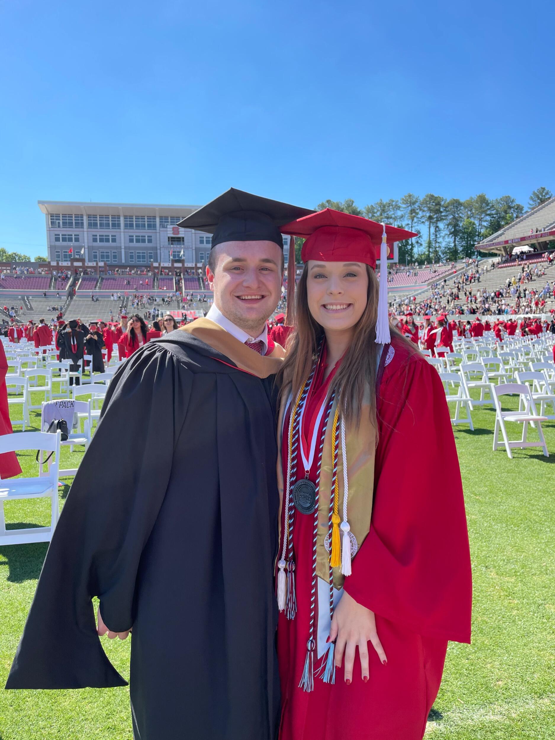 Covid Graduation at Carter-Finley! 
Emily graduated with her BA and Chris with his MAC
