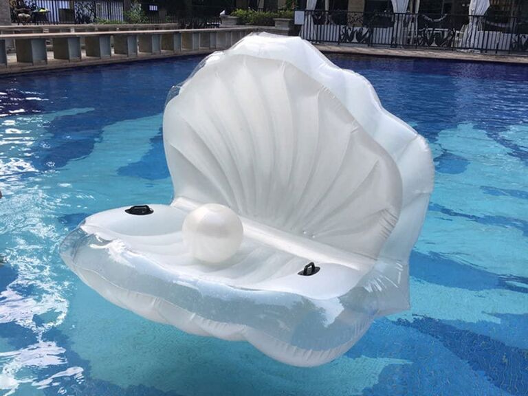 Mermaid themed bachelorette party seashell pool float