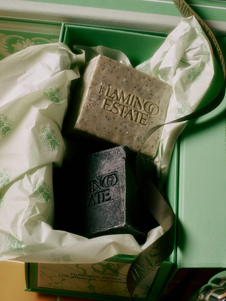 Exfoliating soap bricks