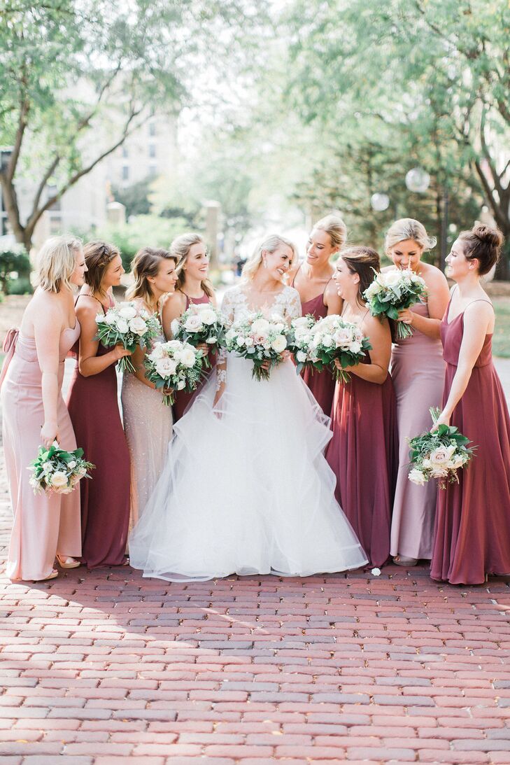 dusty rose colored dresses