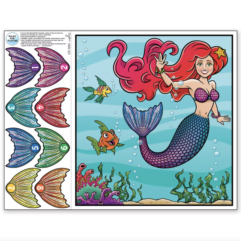 Pin the tail on the mermaid bachelorette party game