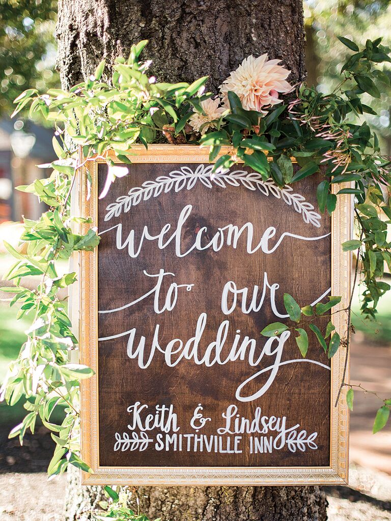 Rustic Wooden Wedding Sign  