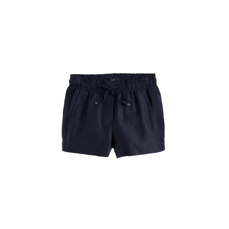 jcrew navy linen shorts