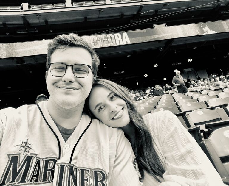 Joshua and Camille went on their first ever sports game date - cheering on the Seattle Mariners!