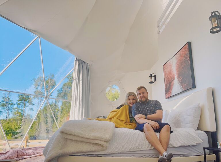 Our first glamping dome