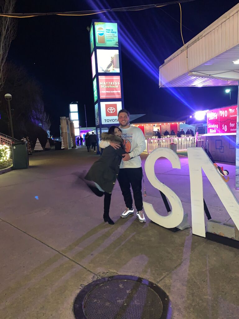 Their first "official" picture taken after seeing Christmas lights  at the PNC theaterThe invisible string theory is the idea that the universe itself is stitched together with unseen threads, all of which lead us to our destinies. 