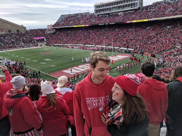 For our first year of dating we were long distance, with me in Winona and Colin in Madison. Luckily, the 2.5 hour drive wasn't too bad and we made time to see each other every other week. We had a lot of fun along the way :)
