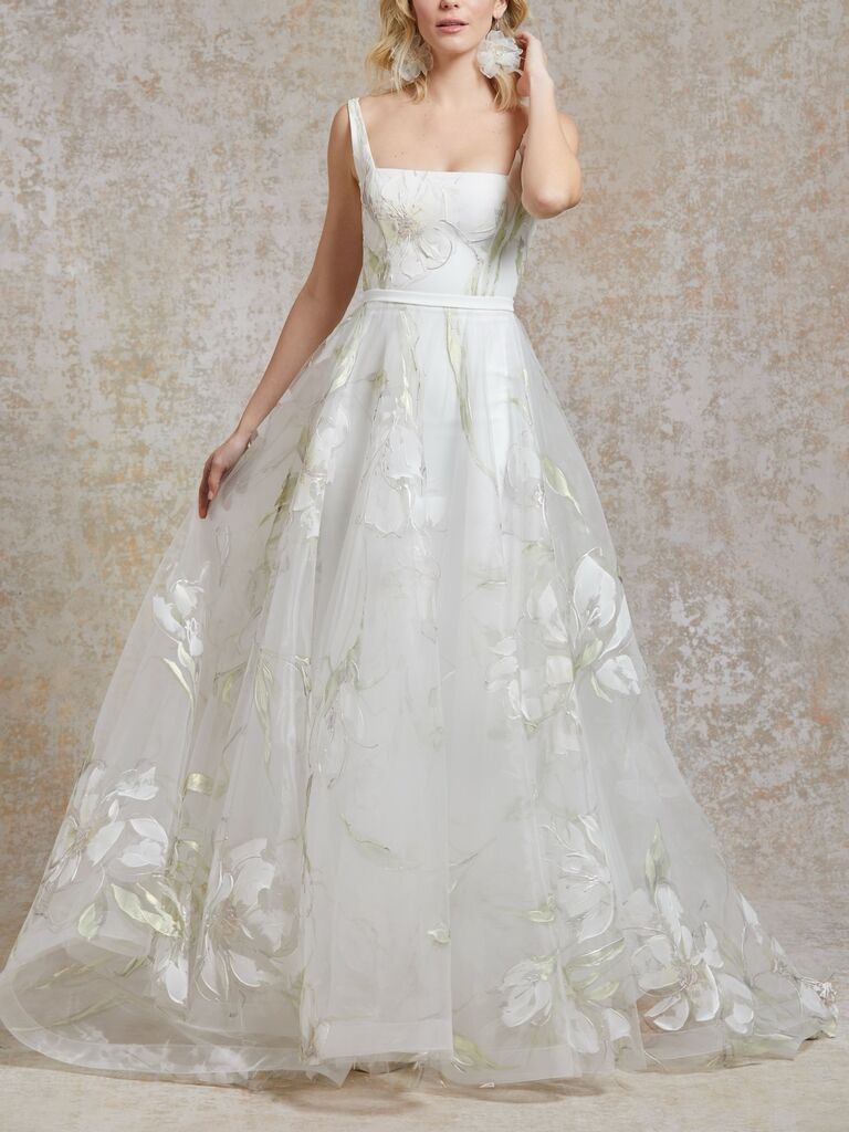 Savin London floral fairytale wedding gown
