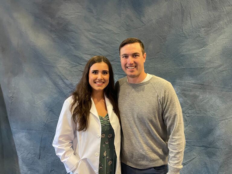 Celebrating Emily's halfway mark before she started clinical rotations. 