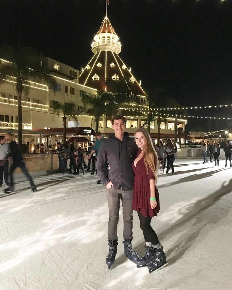 Ice skating at the Hotel Del Coronado