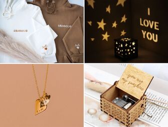 Collage of romantic gift ideas