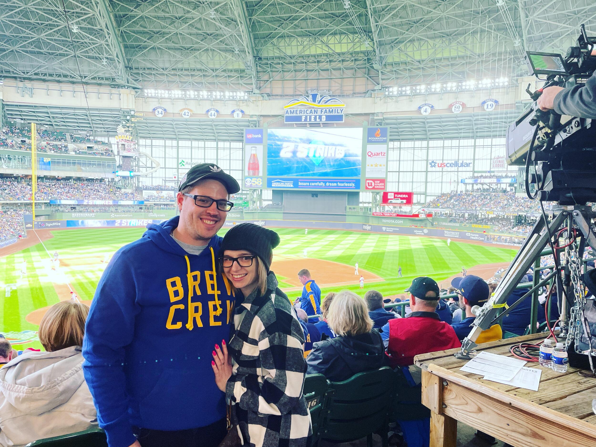 Daniel and Elizabeth went to Milwaukee for spring break and saw the Milwaukee Brewers on opening day!