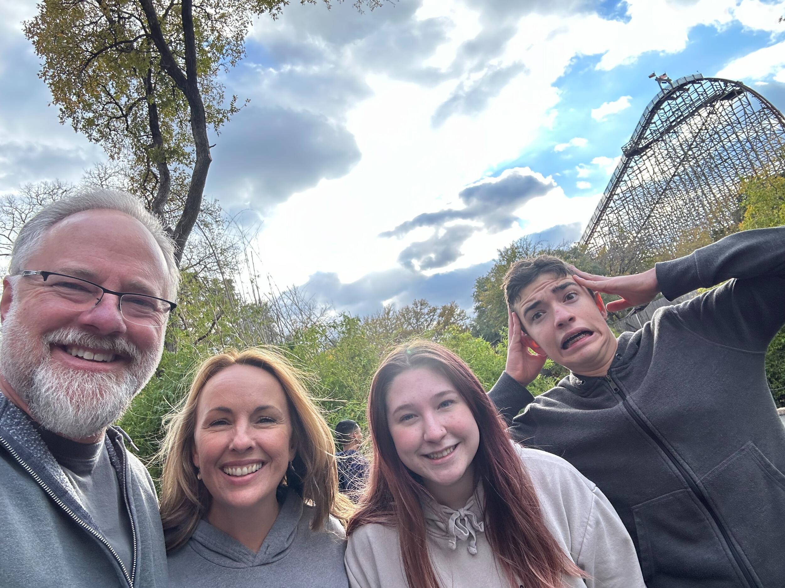 A fun (or was it?) day at 6 Flags with Dave's kids, Ben and Reagan. 