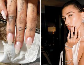 Hailey Bieber "glazed donut" chrome manicure nails