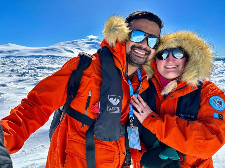 Aakash proposed on sea ice in the Antarctic Circle!