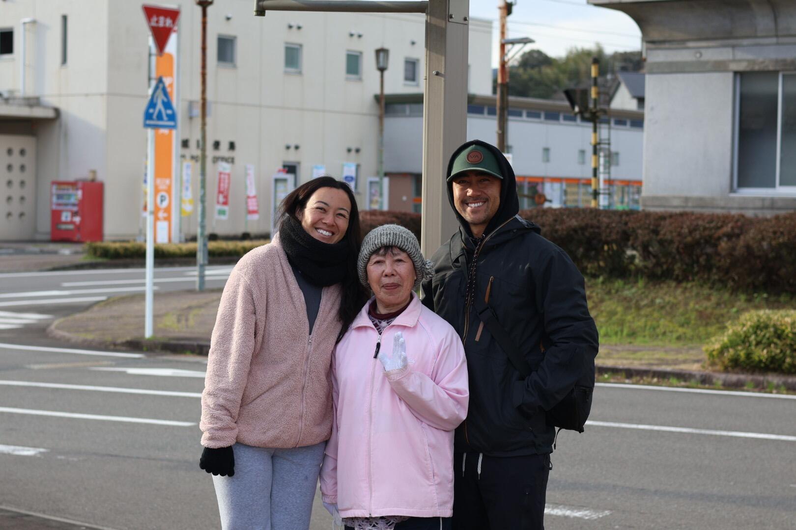 Kin and Aiko travel all over Japan. They make a stop in Kyushu to meet Aiko’s Japanese family. This is Ako-chan, Aiko's auntie, who graciously housed and fed them for a few days. She claims speaking no english, but we know she understands energy very well as an Aikido black belt.