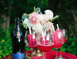 Popsicles and champagne for a creative wedding reception menu idea