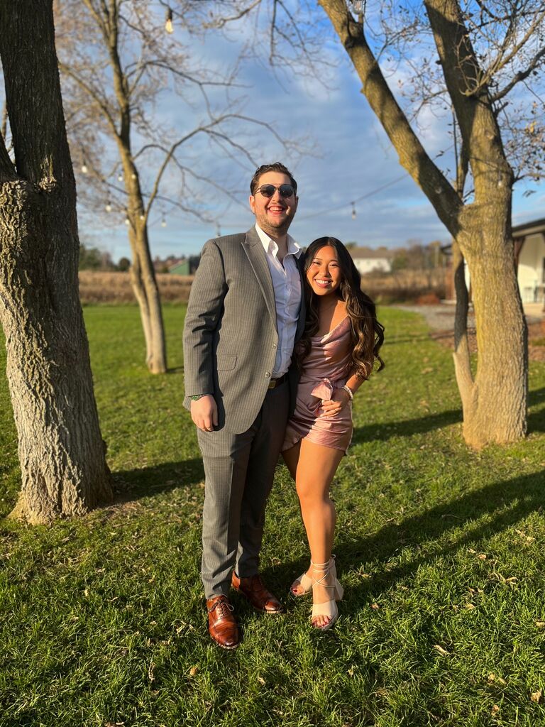 Riley and Kylee attending a wedding in Goodrich, MI, together.