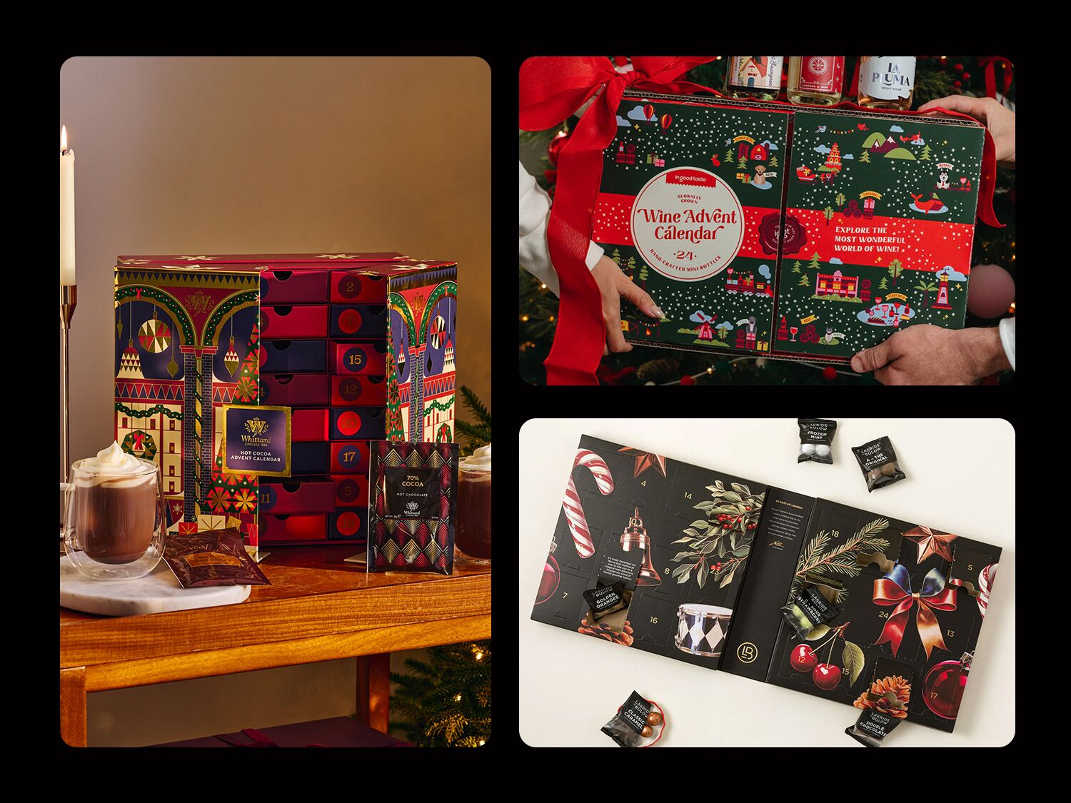 Collage of three couples advent calendars