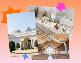 Collage of three vow renewal venues