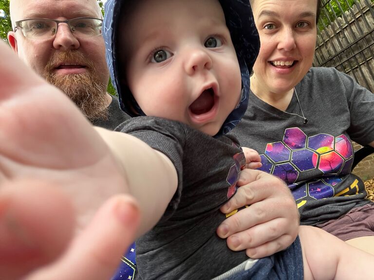 Merc's first "selfie" (or, trying to steal the phone, we can't be sure)