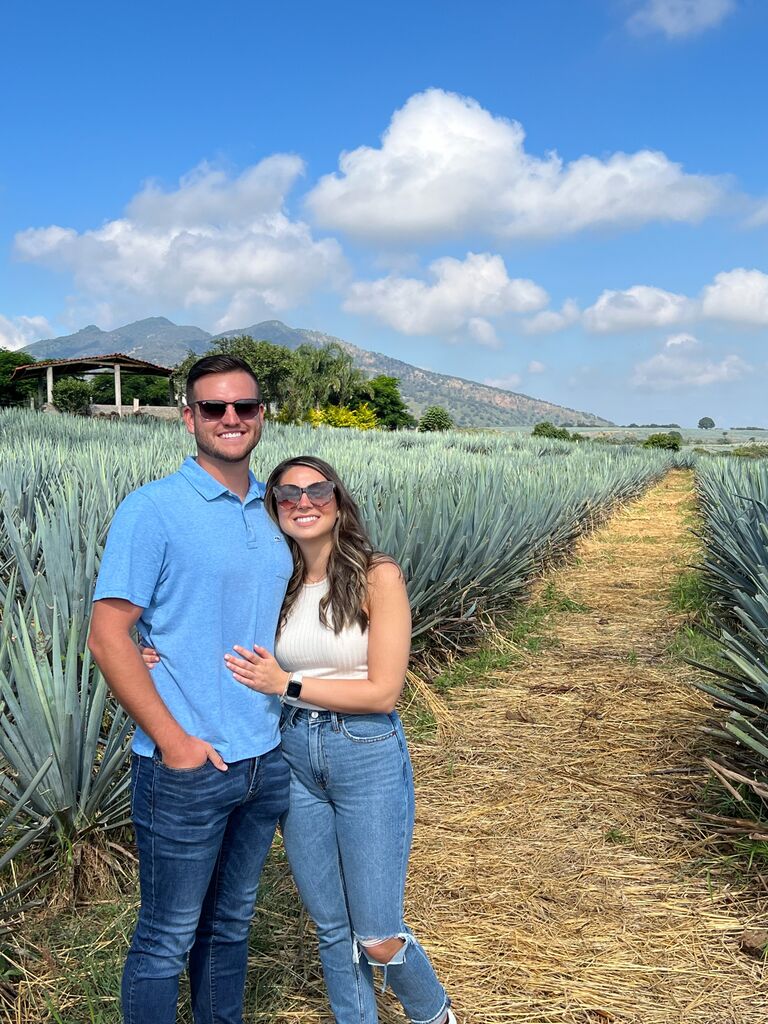Their first abroad trip together and Adam's first time out of the country for Stefanie's sisters' wedding in Mexico. 