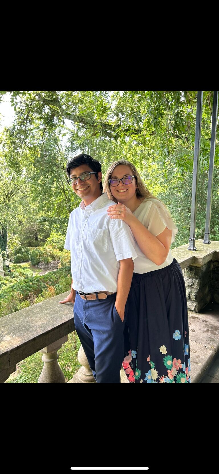Sebas proposed to me at Cheekwood with his family and my family there.