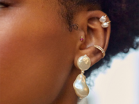 Double drop pearl earrings